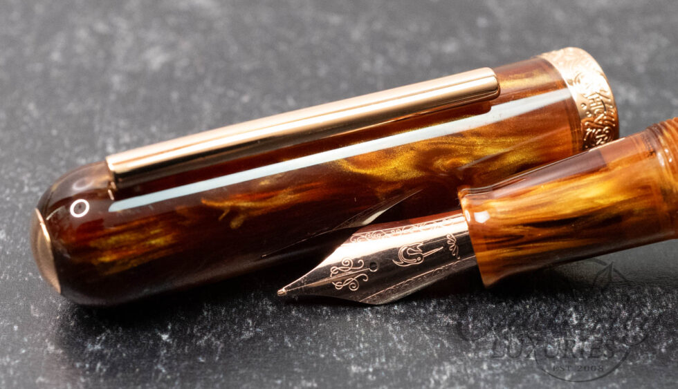 Nahvalur x Galen Leather Exclusive Nature Collection in Sunset Ember By Bob Dupras Fountain Pen
