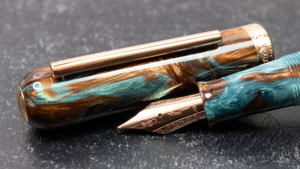 Nahvalur x Galen Leather Exclusive Nature Collection in Ocean Driftwood By Bob Dupras Fountain Pen