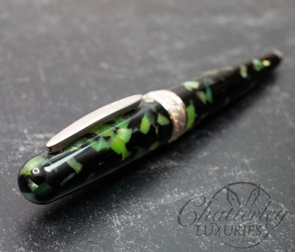Stipula Etruria Magnifica Green and Black Celluloid Ballpoint Pen