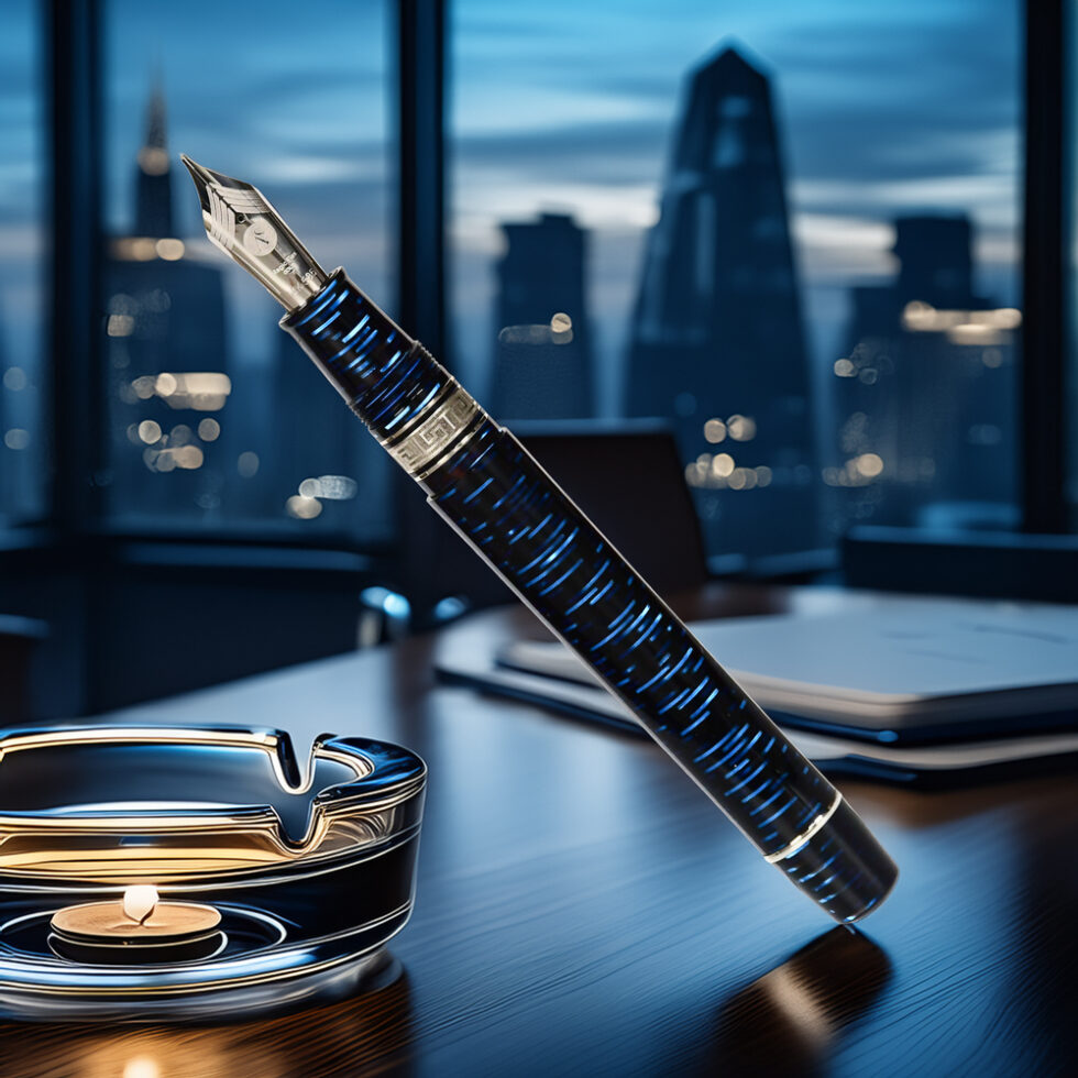 Armando Simoni Club Bologna Extra Blue "Wall Street" Skyscraper Limited Edition Fountain Pen
