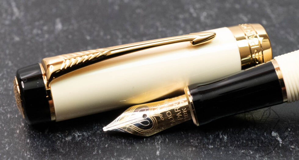 Parker Duofold International Ivory and Black Fountain Pen