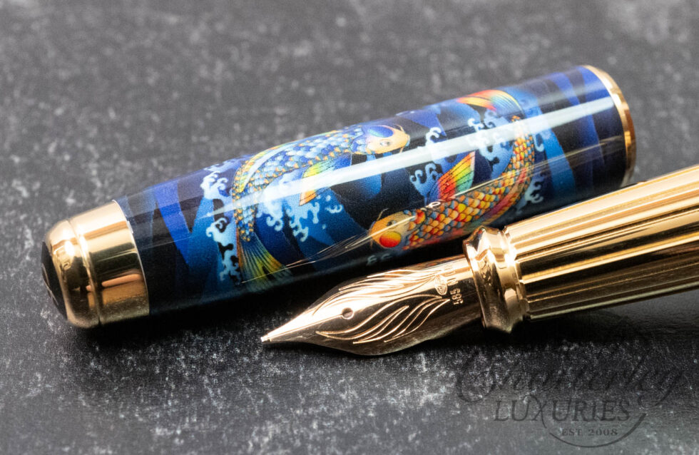ST Dupont Line D Eternity Koi Fish Seasonal Design Animation Large Fountain Pen