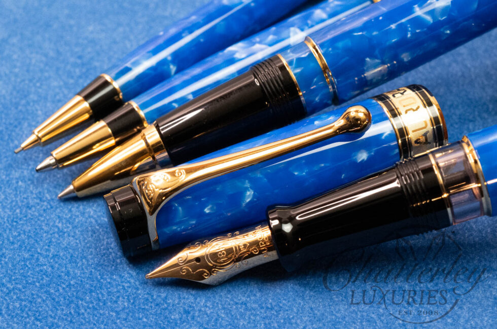 Aurora Quartetto Mare Limited Edition Fountain Pen, Rollerball, Ballpoint and Mechanical Pencil Set
