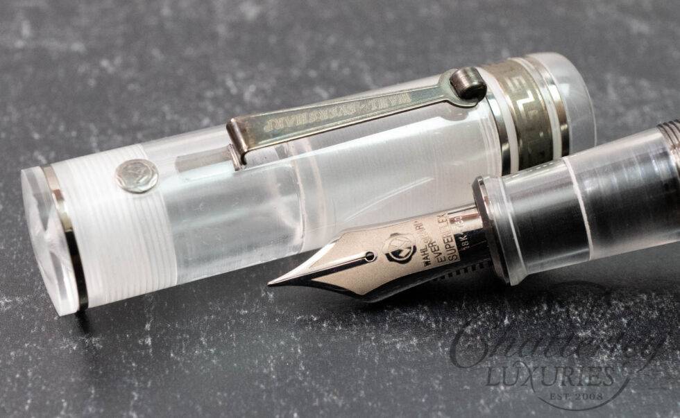 Chatterley Wahl Eversharp Decoband Gold Seal Oversized Limited Edition Demonstrator Fountain Pen with Ruthenium Trim