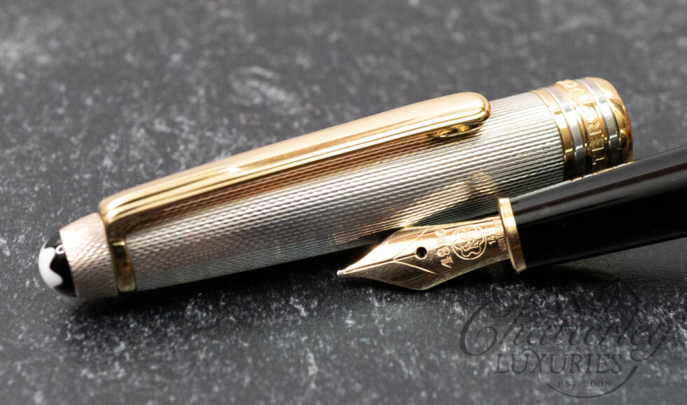 Montblanc Meisterstück 145 Classique Solitaire Sterling Silver Barley Fountain Pen