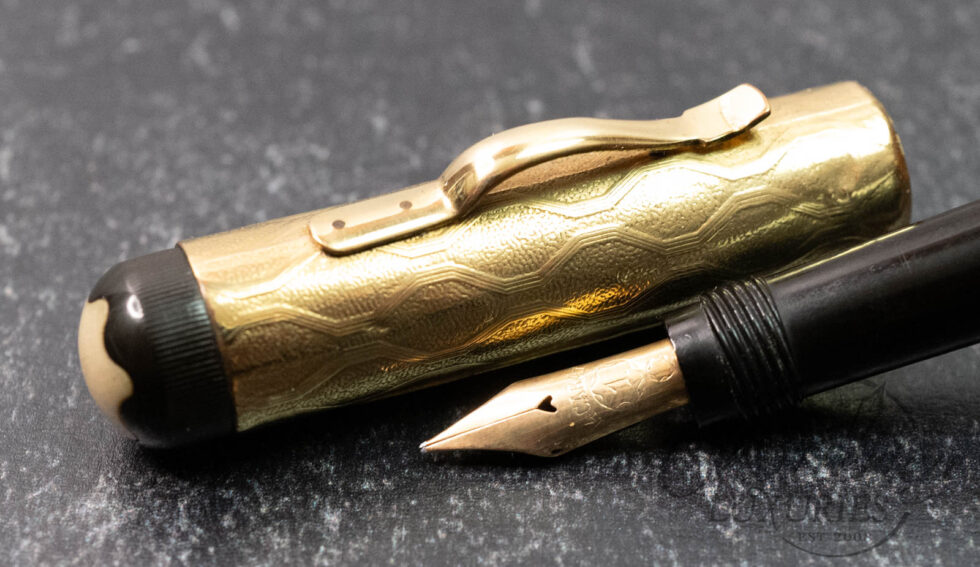 Montblanc Vintage 1920s #1M Horse Portrait 18k Rolled-Gold Safety Fountain Pen