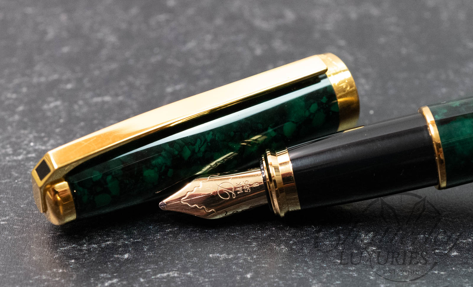 S.T. Dupont Fidelio Green Marble Fountain Pen - Chatterley
