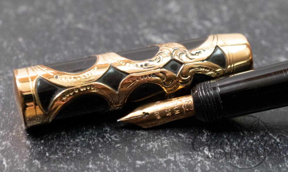A. A. Waterman #3 Twist-fill in Gold-filled Filigree Overlay on BHR Safety Fountain Pen