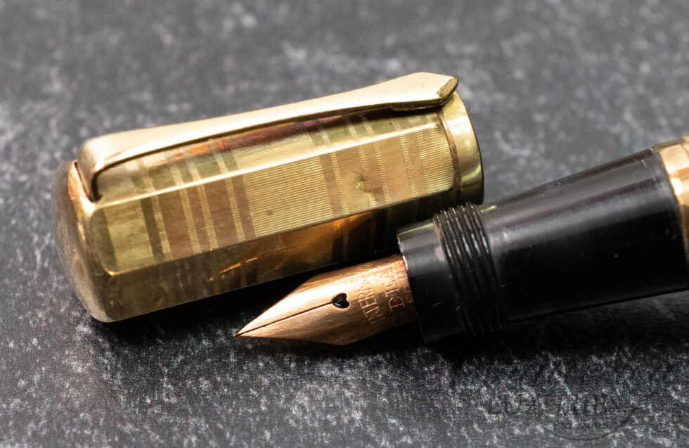 Aurora Italian Vintage Octagonal Overlay Safety Fountain Pen