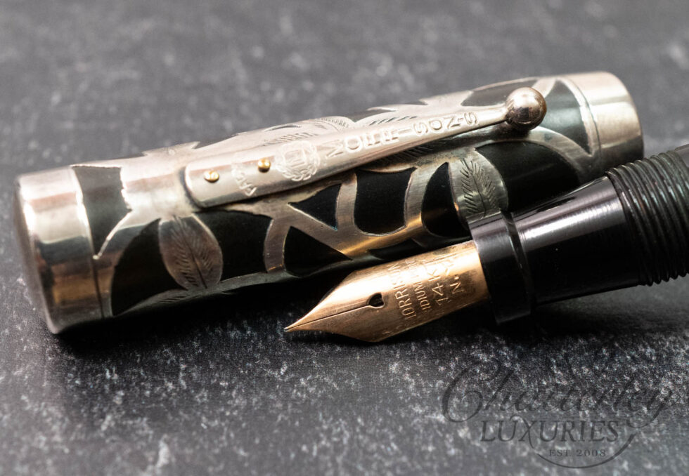 Rare Morrison's #8 LF in Sterling Silver Filigree Overlay on BHR Fountain Pen