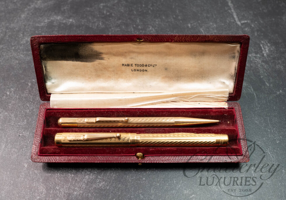 Mabie Todd & Co "Swan" Vintage Fountain Pen and Mechanical Pencil Set