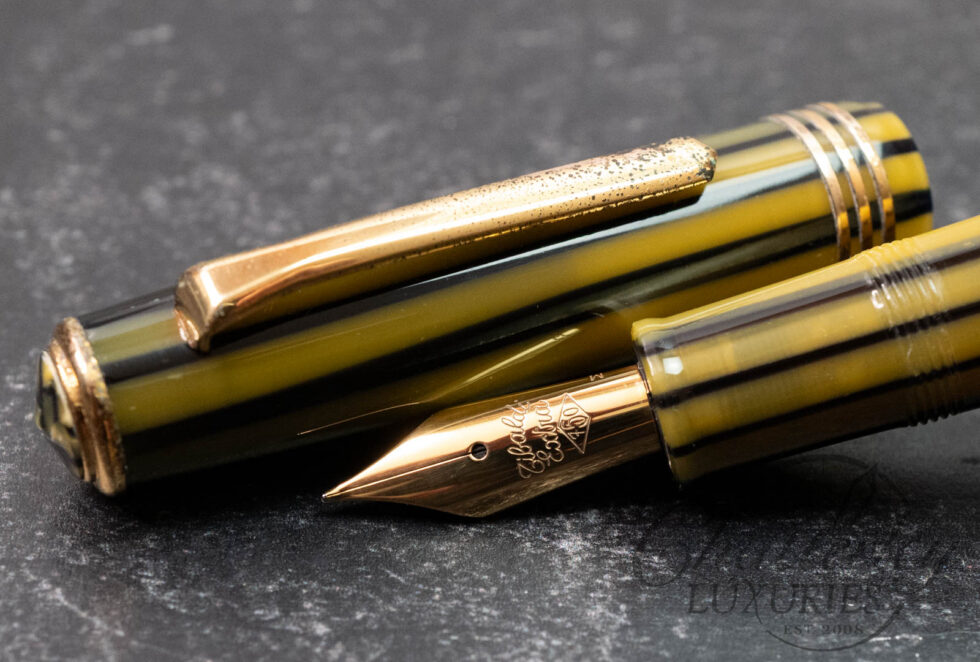 Tibaldi Modello 60 Striated Green Blue Celluloid Fountain Pen