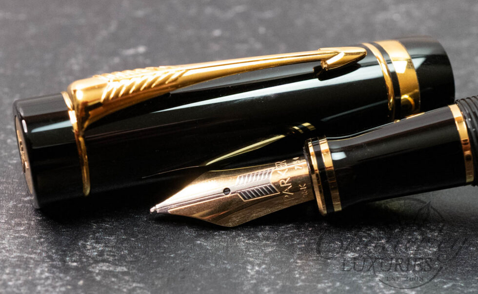 Parker Duofold Centennial Black Caduceus Symbol Fountain Pen