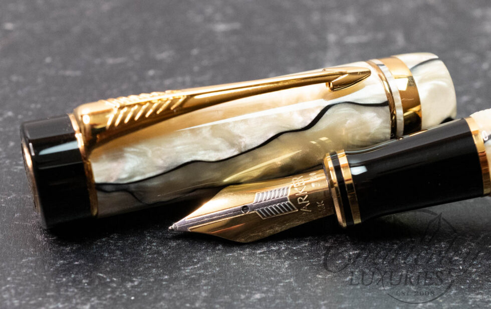 Parker Duofold Centennial Pearl and Black Fountain Pen