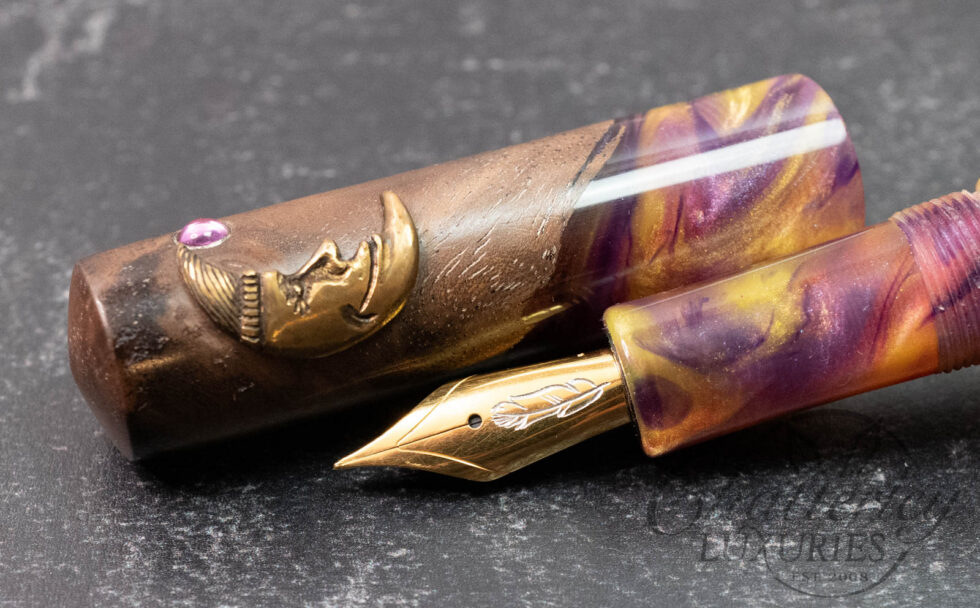 Iron Feather Creative Custom Moon Rollstop Wood Fountain Pen