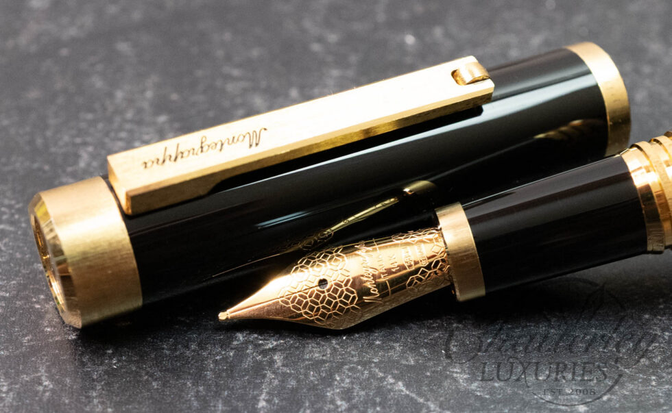 Montegrappa ZERO Fountain Pen - Black with gold trim