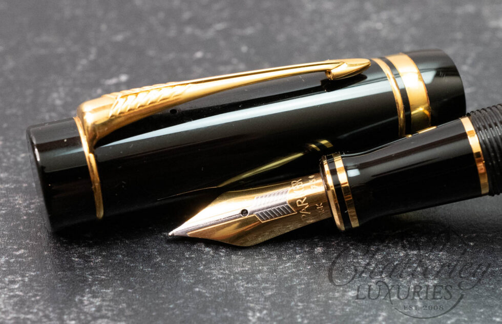 Parker Duofold Centennial Gold Trim Black Fountain Pen