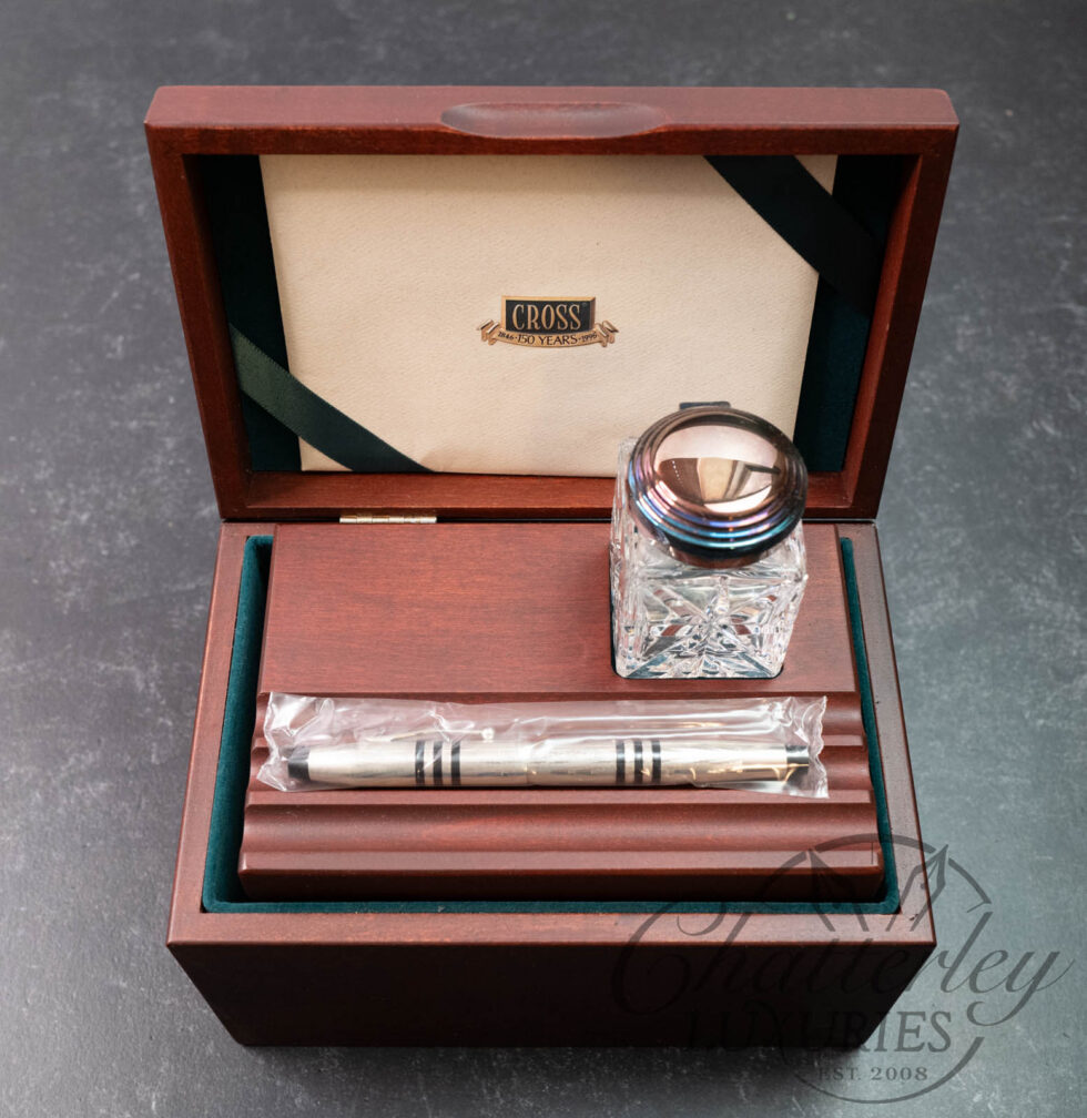 Cross 150th Anniversary Silver Limited Edition Fountain Pen With Cross Wooden Box, Ink and Ink Well (SEALED)