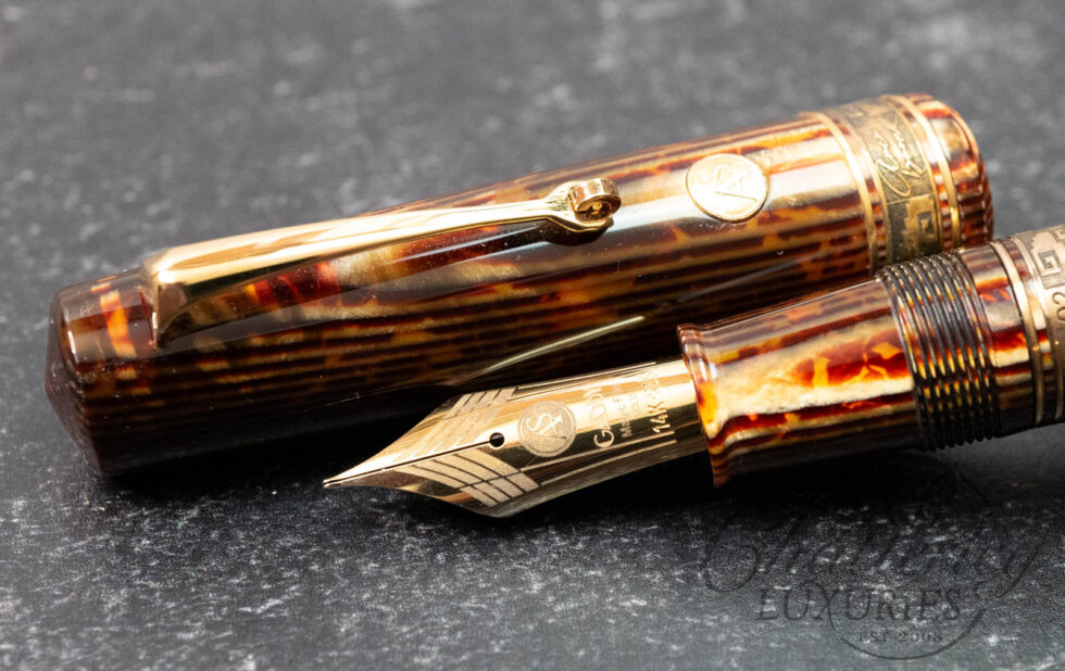Armando Simoni Club Bologna Extra The Great Gatsby Gold Trim Arco Bronze Celluloid Fountain Pen