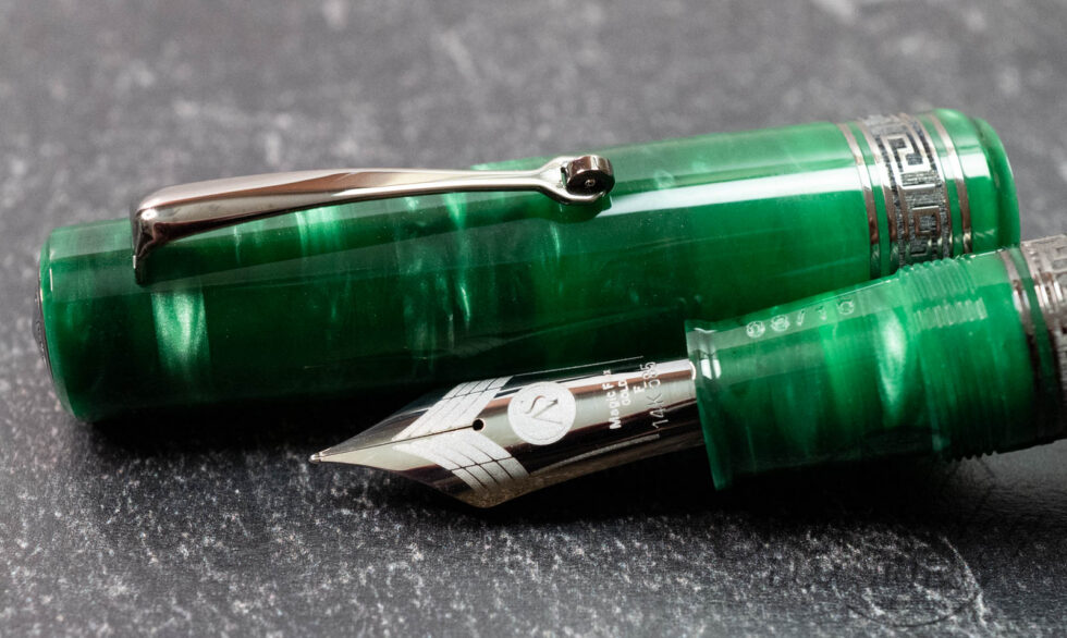 Armando Simoni Club/Chatterley Exclusive Bologna Extra Forest Green Midorigi Limited Edition Bespoke Ruthenium Trim Fountain Pen
