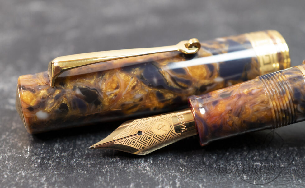 Armando Simoni Club Bologna Medio Blue Saffron Celluloid Fountain Pen