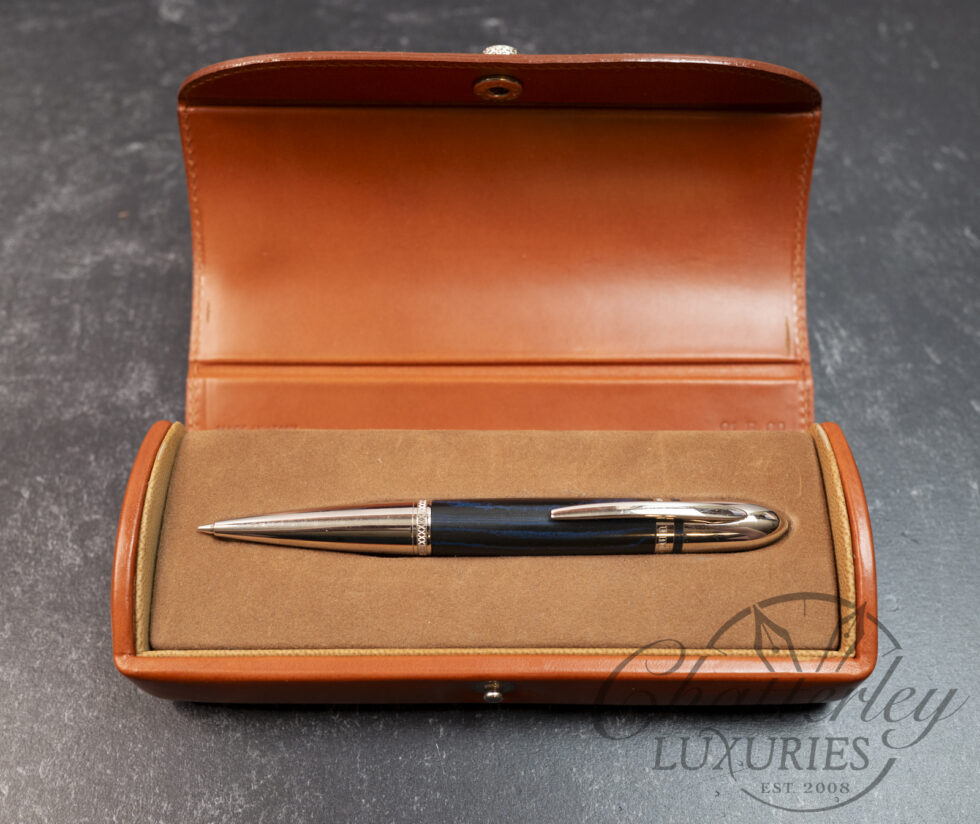 Underwood London Black Green Ebonite Mechanical Pen and Leather Case