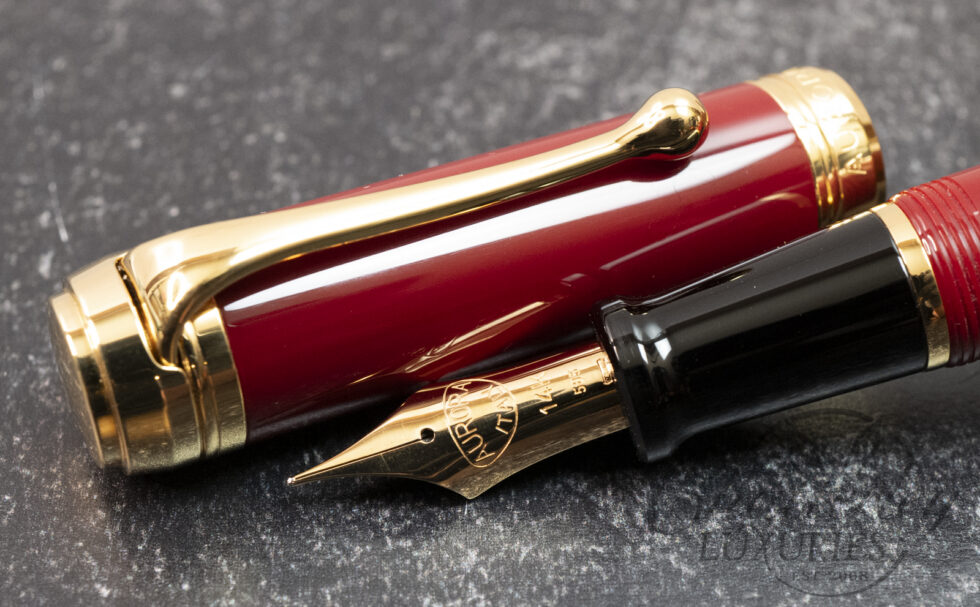 Aurora Talentum Red and Gold Trim Fountain Pen