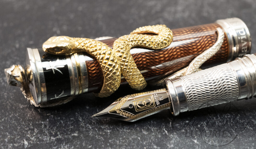 David Oscarson Limited Edition 1/8 Green Wood Snake Liquid Coffee Fountain Pen