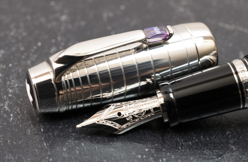 Montblanc Bohème Solitaire Radial Steel with Amethyst Stone Fountain Pen