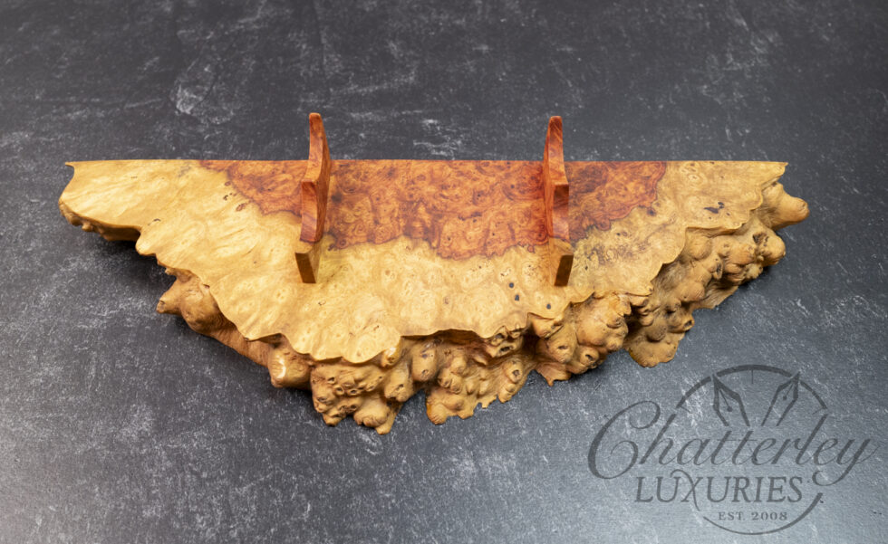 Henry Wood Crafts Live Edge Wood Pen Rests- Two-tone Amboyna Burl