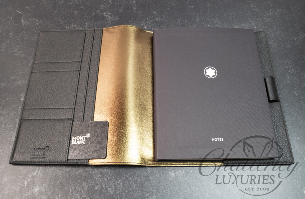 Montblanc Meisterstück Medium Black and Gold Soft Grain Leather My Office Notebook