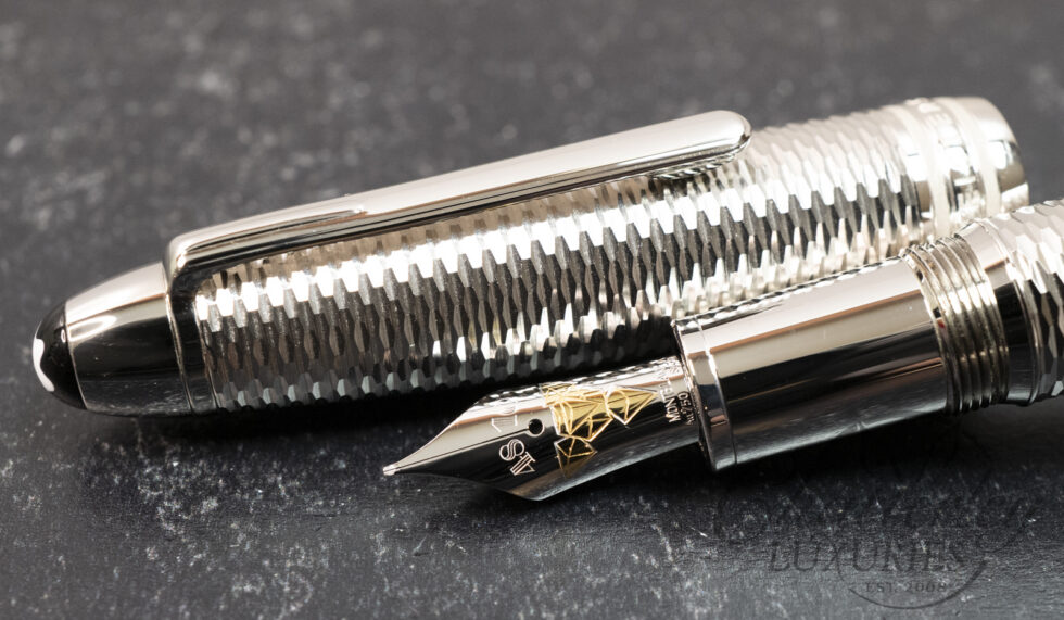 Montblanc Meisterstuck Solitaire Geometry Platinum Coated Fountain Pen
