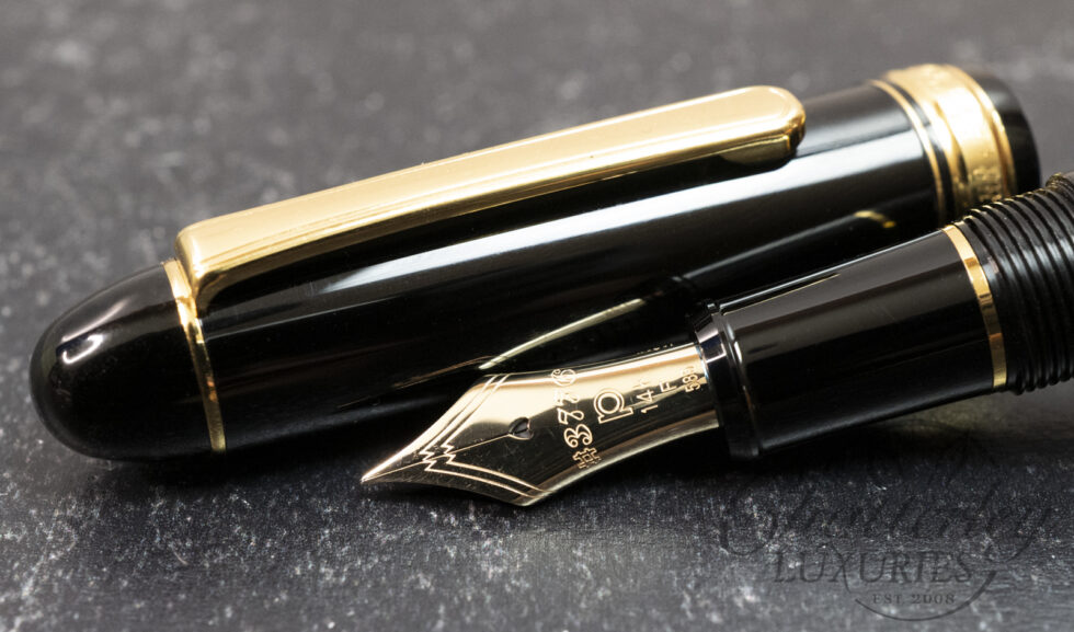 Platinum #3776 Century Black Gold Trim Fountain Pen