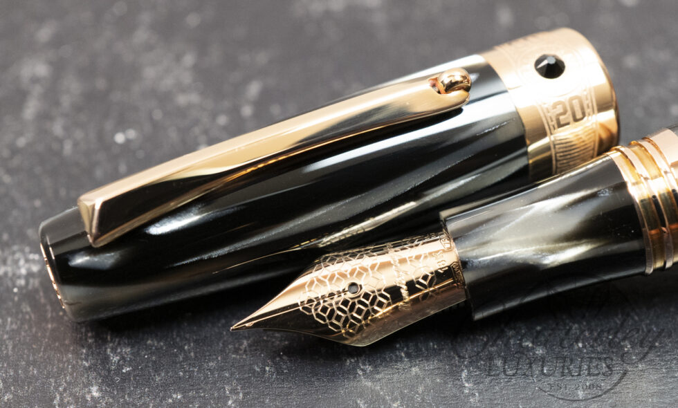 Chatterley Montegrappa Legacy Extra Grande Black and White Celluloid Limited Edition Fountain Pen