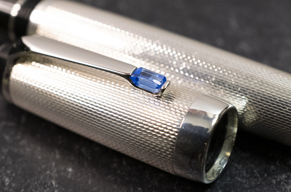 Montblanc Bohème Barleycorn Sterling Silver with Blue Sapphire Stone Rollerball Pen